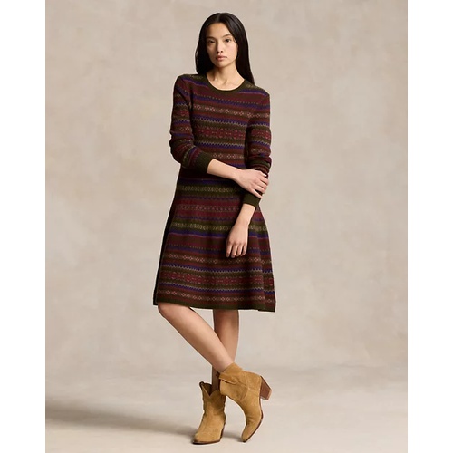 폴로 랄프로렌 Fair Isle Wool-Blend Sweater Dress