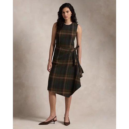 폴로 랄프로렌 Plaid Faux-Wrap Sleeveless Dress