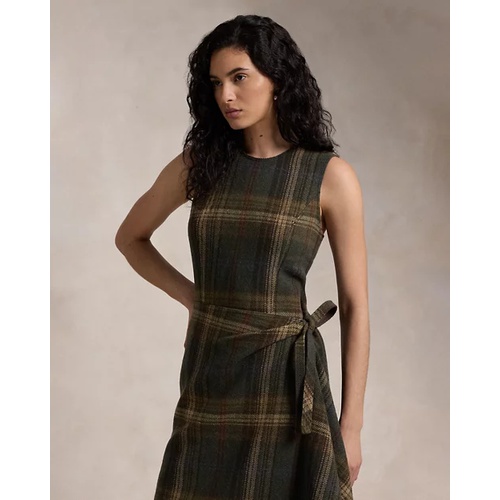 폴로 랄프로렌 Plaid Faux-Wrap Sleeveless Dress