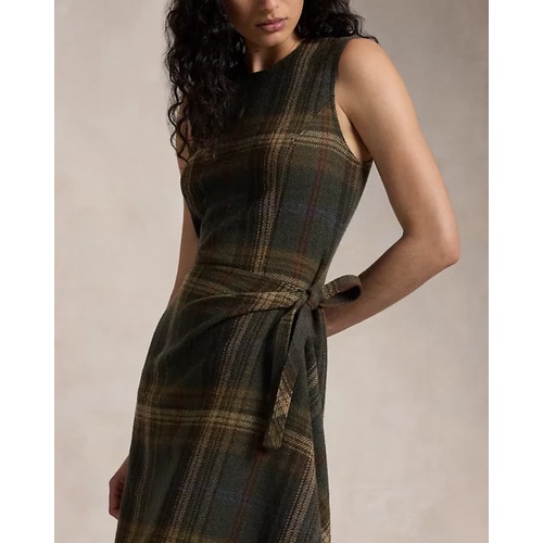 폴로 랄프로렌 Plaid Faux-Wrap Sleeveless Dress