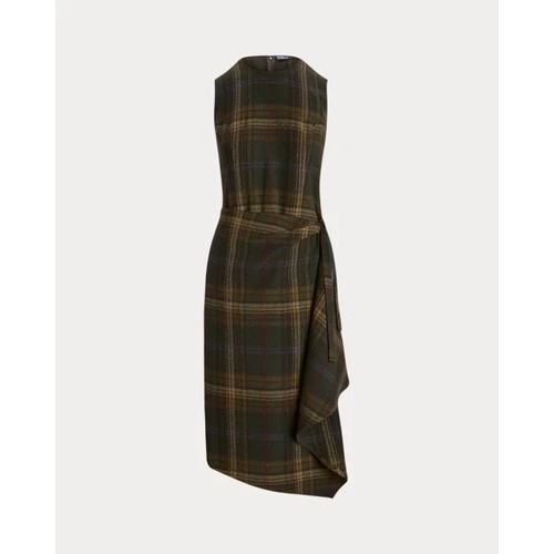 폴로 랄프로렌 Plaid Faux-Wrap Sleeveless Dress