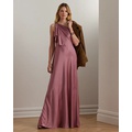 Satin Charmeuse One-Shoulder Gown