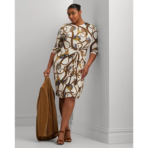 폴로 랄프로렌 Belting-Print Twist-Front Jersey Dress