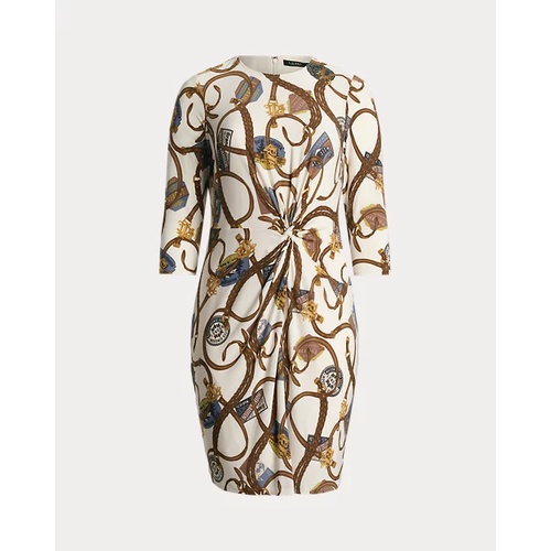 폴로 랄프로렌 Belting-Print Twist-Front Jersey Dress