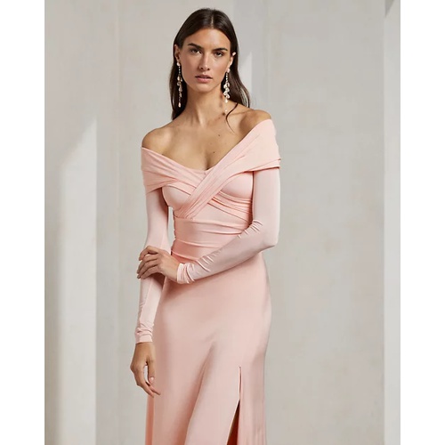 폴로 랄프로렌 Knit Off-the-Shoulder Evening Dress