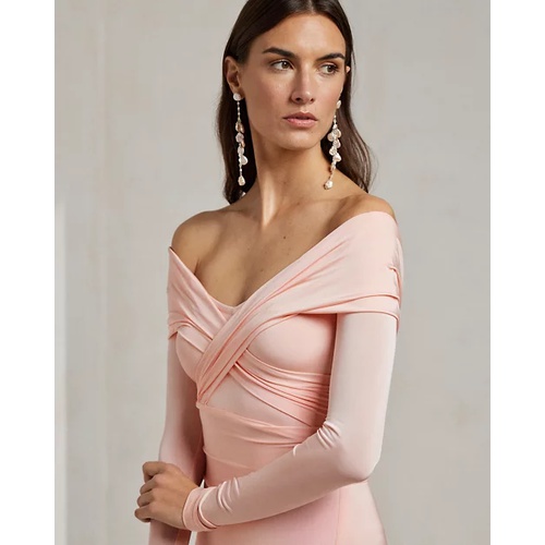 폴로 랄프로렌 Knit Off-the-Shoulder Evening Dress