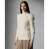 Sequined Wool-Blend Aran-Knit Turtleneck