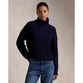 Aran-Knit Wool-Alpaca Turtleneck