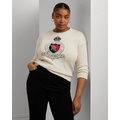 Intarsia-Knit Crest Cotton Sweater