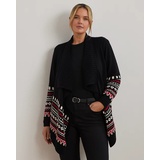 Fair Isle Cotton Shawl-Collar Cardigan