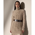 Cable-Knit Mouline Cashmere Turtleneck