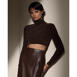 Silk-Blend Cropped Turtleneck Sweater