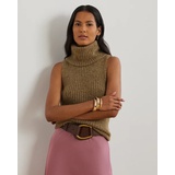 Wool-Blend Sleeveless Turtleneck Sweater