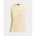 Pointelle-Knit Sleeveless Sweater