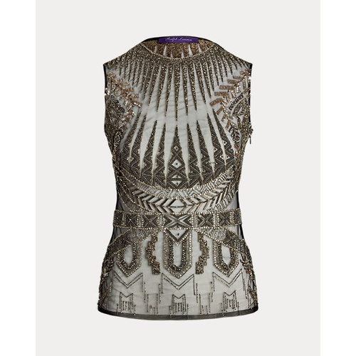 폴로 랄프로렌 Tabetha Embellished Sleeveless Blouse