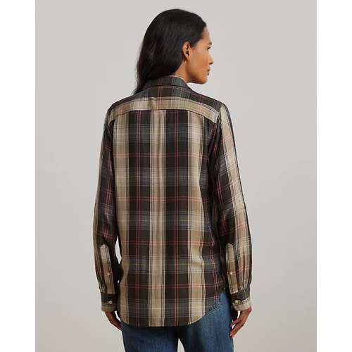 폴로 랄프로렌 Relaxed Fit Plaid Roll-Tab-Sleeve Shirt