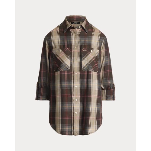 폴로 랄프로렌 Relaxed Fit Plaid Roll-Tab-Sleeve Shirt