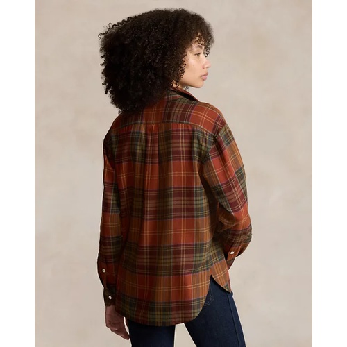 폴로 랄프로렌 Relaxed Fit Plaid Cotton-Blend Shirt