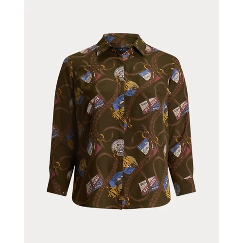 폴로 랄프로렌 Classic Fit Belting-Print Crepe Shirt