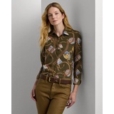 Classic Fit Belting-Print Crepe Shirt