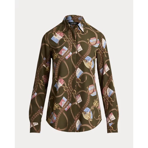 폴로 랄프로렌 Classic Fit Belting-Print Crepe Shirt