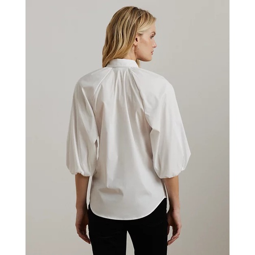 폴로 랄프로렌 Cotton-Blend Bubble-Sleeve Shirt