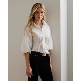 Cotton-Blend Bubble-Sleeve Shirt