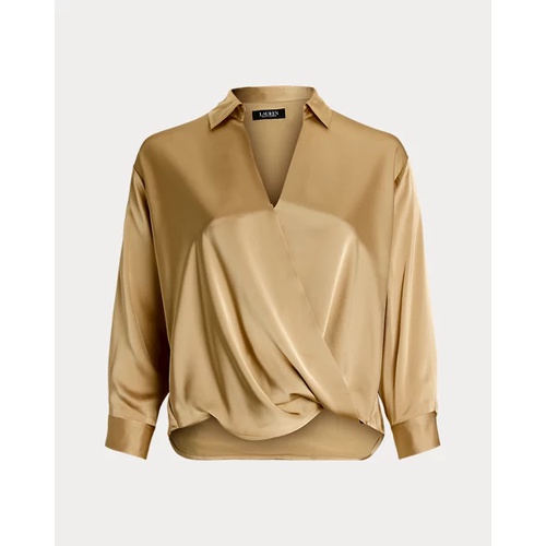 폴로 랄프로렌 Satin Charmeuse Surplice Blouse