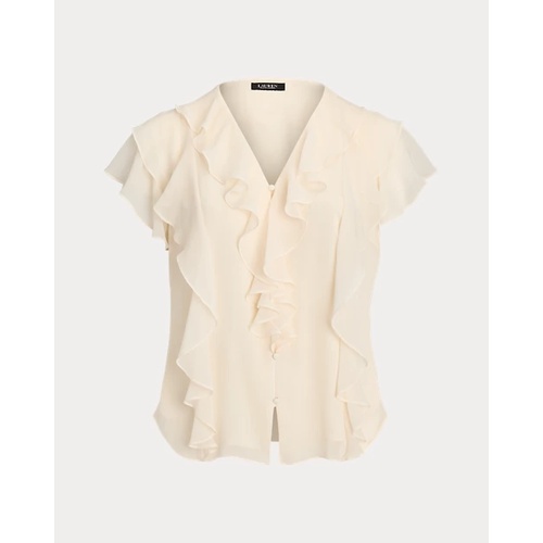 폴로 랄프로렌 Ruffle-Trim Crinkle Georgette Blouse