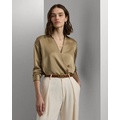 Satin Charmeuse Surplice Blouse