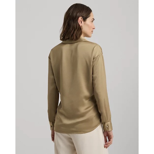 폴로 랄프로렌 Satin Charmeuse Surplice Blouse