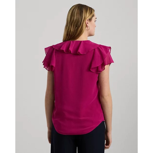 폴로 랄프로렌 Ruffle-Trim Crinkle Georgette Blouse