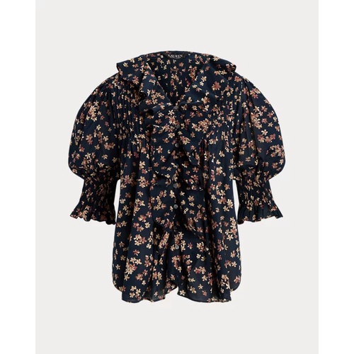 폴로 랄프로렌 Floral Cotton Voile Puff-Sleeve Blouse