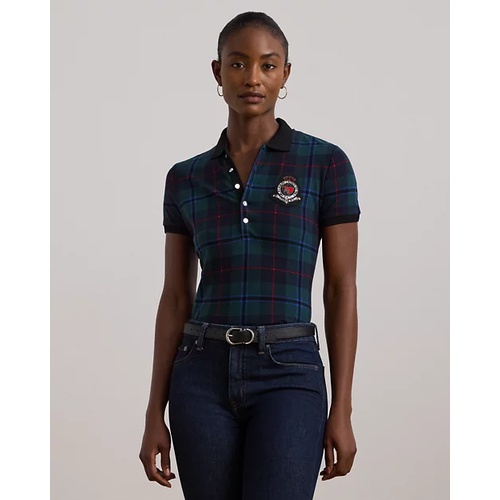 폴로 랄프로렌 Plaid Beaded-Crest Pique Polo Shirt