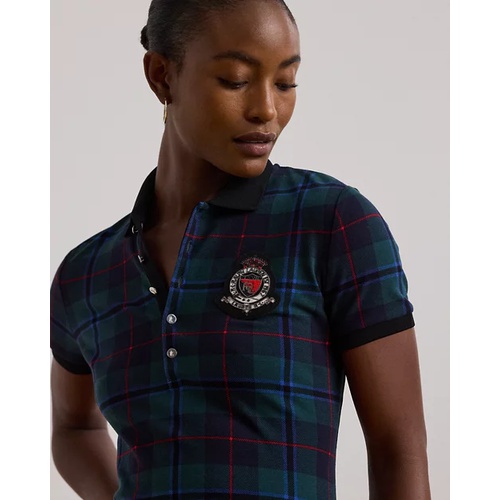 폴로 랄프로렌 Plaid Beaded-Crest Pique Polo Shirt