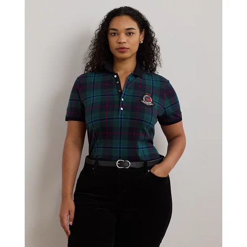 폴로 랄프로렌 Plaid Beaded-Crest Pique Polo Shirt