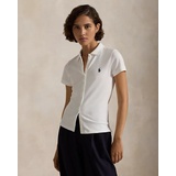 Buttoned-Placket Polo Shirt