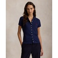 Buttoned-Placket Polo Shirt