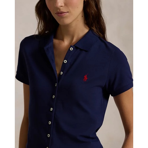 폴로 랄프로렌 Buttoned-Placket Polo Shirt