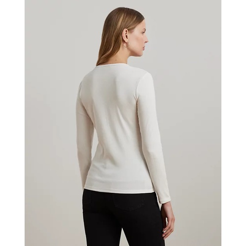 폴로 랄프로렌 Cotton-Blend Long-Sleeve Top