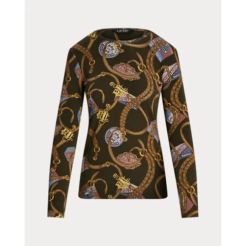 폴로 랄프로렌 Belting-Print Cotton Long-Sleeve Tee