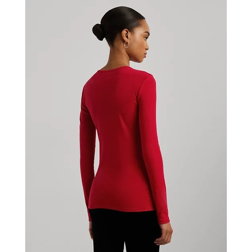 폴로 랄프로렌 Cotton-Blend Long-Sleeve Top