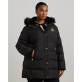 Crest-Patch Hooded Down Coat