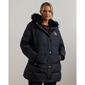 Crest-Patch Hooded Down Coat