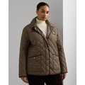 Glen Plaid Crest-Patch Quilted Jacket