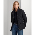 Diamond-Quilted Mockneck Jacket