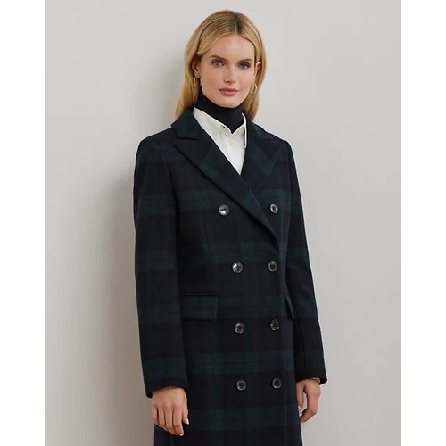 폴로 랄프로렌 Black Watch Plaid Double-Breasted Coat