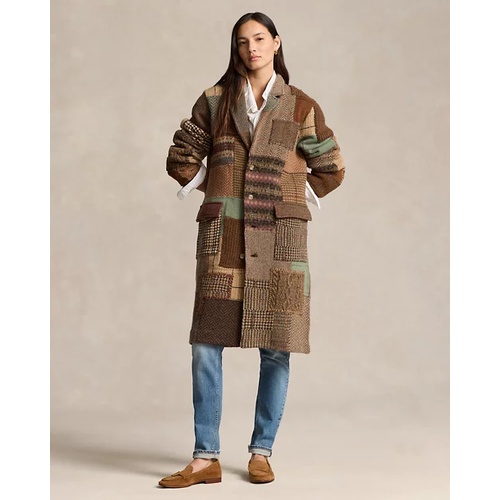 폴로 랄프로렌 Patchwork Wool-Blend Coat