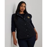 Crest-Patch Quilted Mockneck Vest