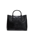 Embossed Leather Large Marcy Satchel